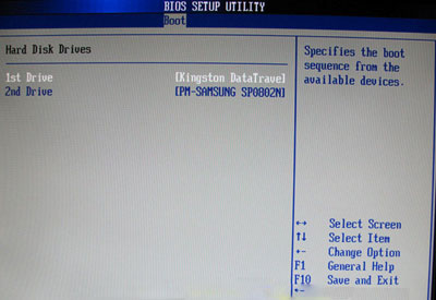 U盘为第一启动设备