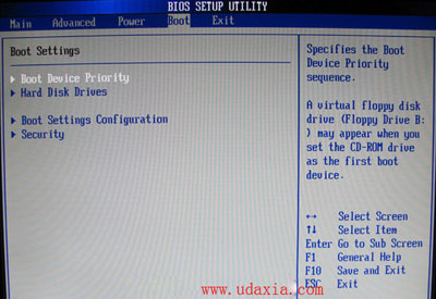 Boot菜单界面设置U盘启动