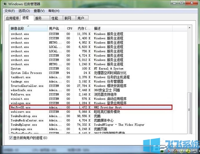 Win7系统wmiprvse.exe进程cpu占用高怎么办?
