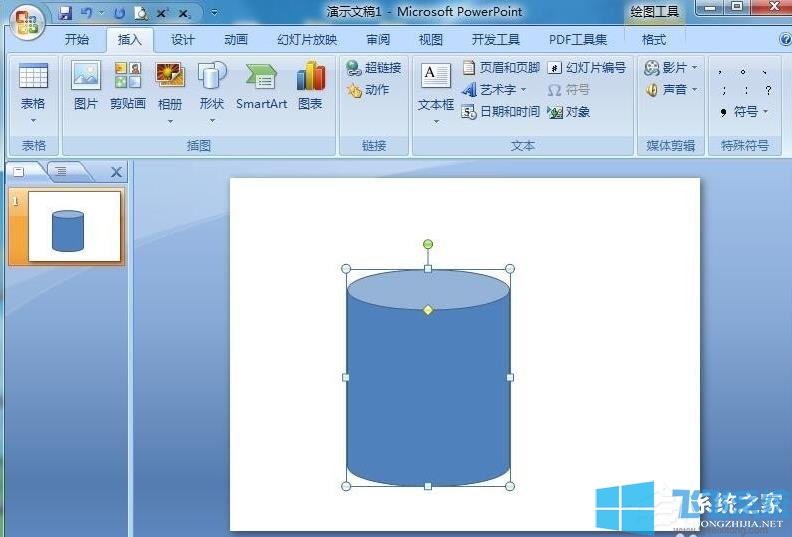 PPT制作渐变色立体圆柱的方法教程