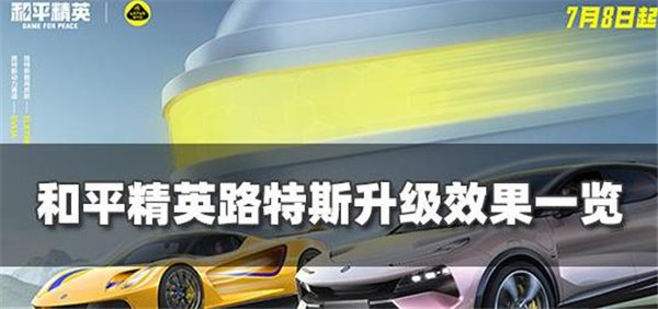 和平精英路特斯升级效果怎么样