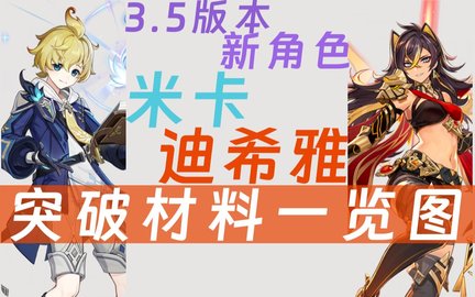 原神迪希雅天赋升级材料有哪些 3.5版本新角色迪希雅突破