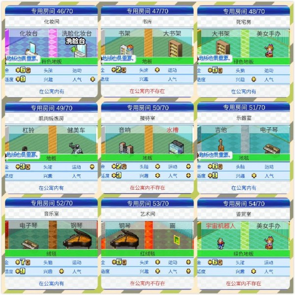 《住宅梦物语》专用房间汇总