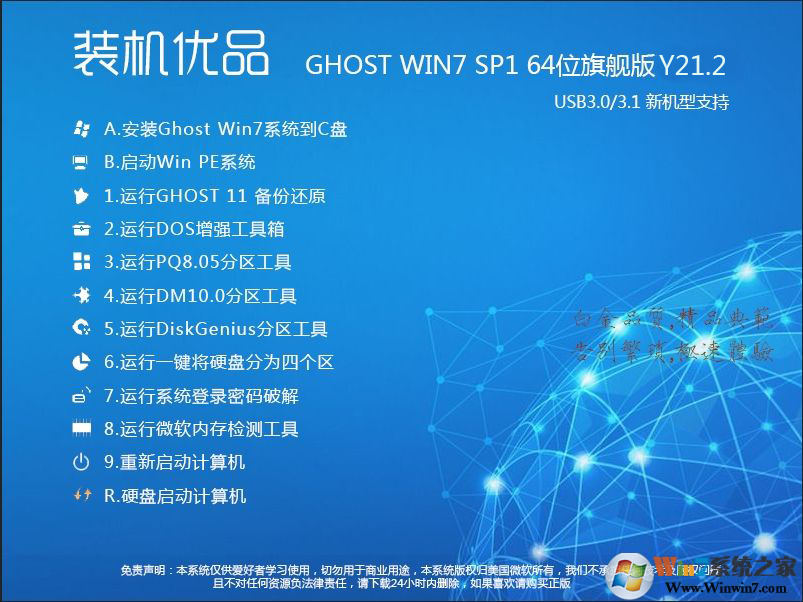 装机优品Ghost  Win7 64位旗舰版(集成USB3.0驱动+NVMe硬盘)V2020