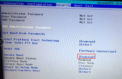 联想小新潮5000修改BIOS设置U盘启动