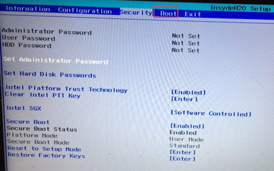 联想小新潮5000修改BIOS设置U盘启动