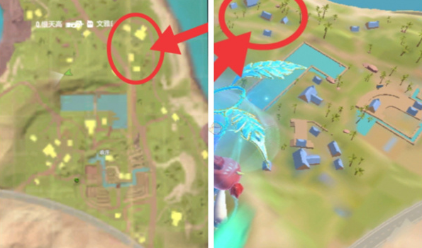 水池旁野点房屋