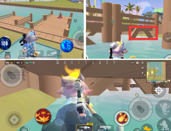 水池木桥下方示意图