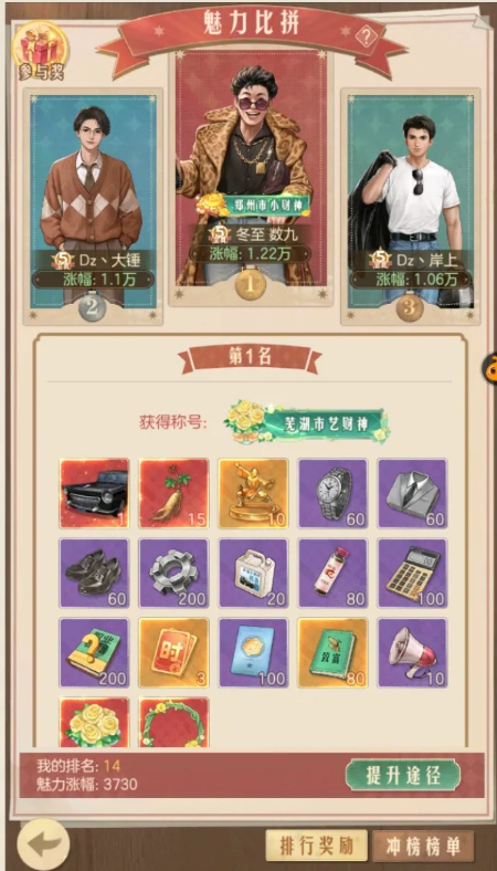 时光杂货店魅力榜怎么升？