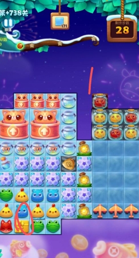 开心消消乐隐藏关738关怎么过