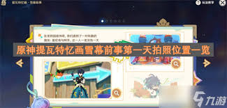 原神提瓦特忆画雪幕前事第一天拍照点位在哪